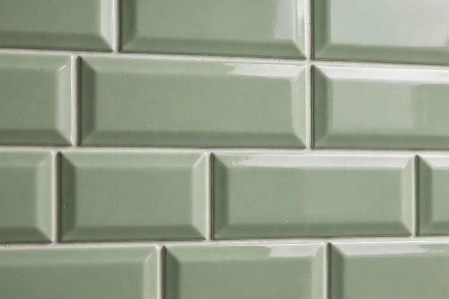 Sage green glossy ceramic subway wall tile for kitchens and bathrooms in Pakistan